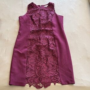eva mendes for New York & Company Plum Lace Sheath Dress